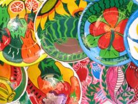 Mexico Resort - local hand painted plates and pottery